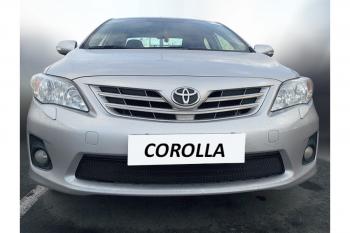 2 499 р.  Защита радиатора Стрелка11 Стандарт  Toyota Corolla ( E140,  E150) (2009-2013) седан рестайлинг, седан рестайлинг (черная)  с доставкой в г. Калуга. Увеличить фотографию 1