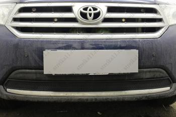 2 689 р. Защита радиатора Стрелка11 Стандарт  Toyota Highlander  XU40 (2010-2013) рестайлинг (черная)  с доставкой в г. Калуга. Увеличить фотографию 1