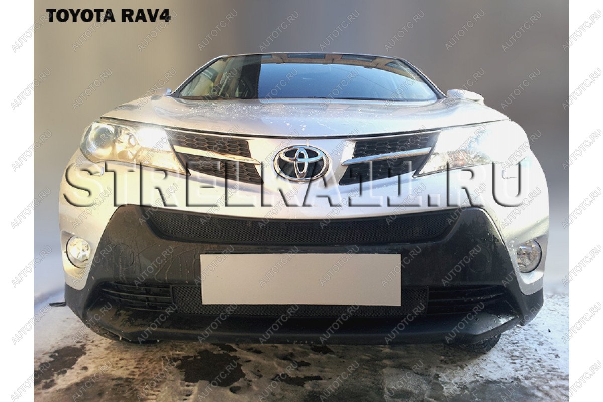 2 499 р. Защита радиатора (верх) Стрелка11 Стандарт  Toyota RAV4  XA40 (2012-2015) 5 дв. дорестайлинг (черная)  с доставкой в г. Калуга