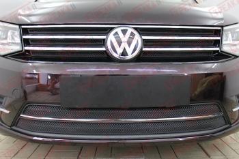 3 799 р. Защита радиатора (низ 2 части) Стрелка11 Стандарт  Volkswagen Caddy  2K (2015-2020) рестайлинг (черная)  с доставкой в г. Калуга. Увеличить фотографию 1