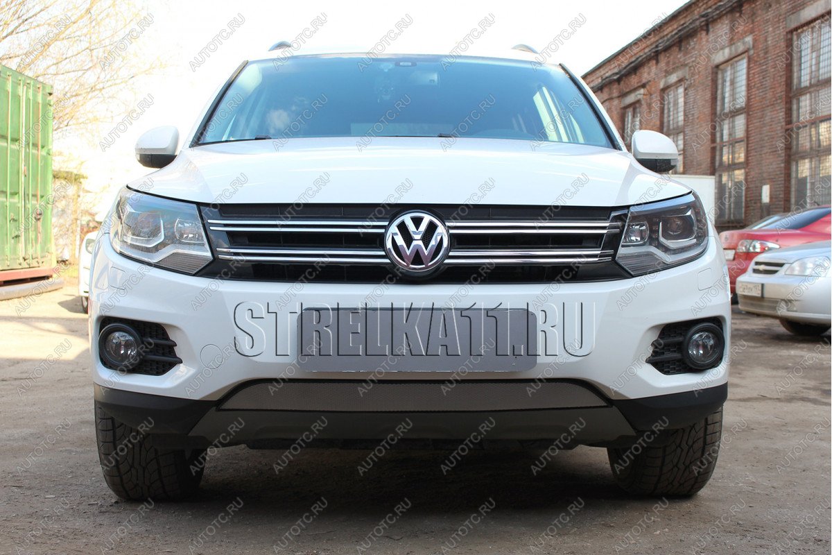 3 279 р. Защита радиатора (Track&Field) Стрелка11 Стандарт  Volkswagen Tiguan  NF (2011-2017) рестайлинг (хром)  с доставкой в г. Калуга