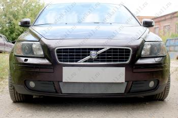 2 499 р. Защита радиатора (низ) Стрелка11 Стандарт  Volvo S40  MS седан (2004-2007) дорестайлинг (хром)  с доставкой в г. Калуга. Увеличить фотографию 1