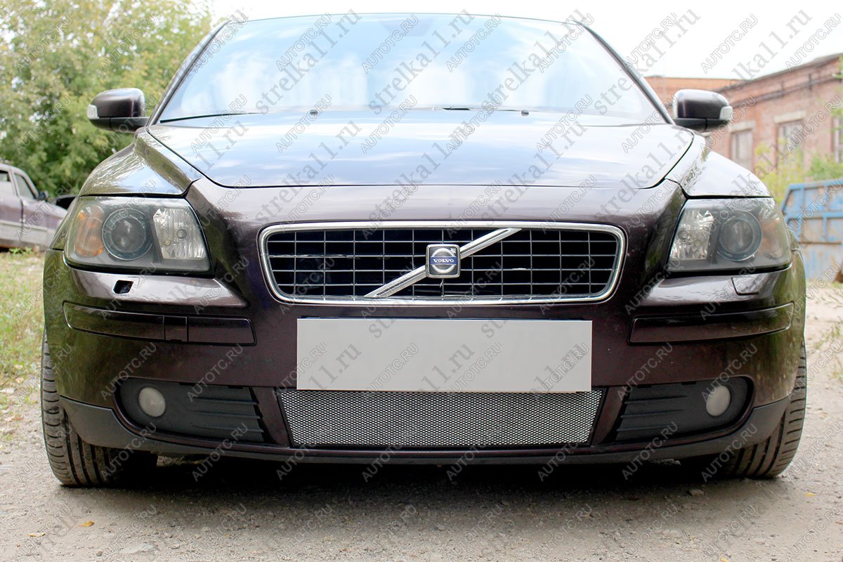 2 499 р. Защита радиатора (низ) Стрелка11 Стандарт  Volvo S40  MS седан (2004-2007) дорестайлинг (хром)  с доставкой в г. Калуга