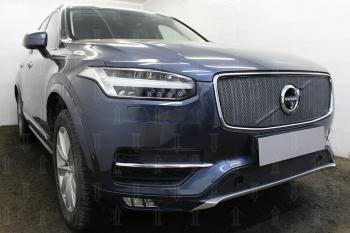 2 599 р. Защита радиатора (с парктроником) Стрелка11 Стандарт Volvo XC90 L дорестайлинг (2015-2019) (черная)  с доставкой в г. Калуга. Увеличить фотографию 2