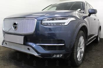 2 699 р. Защита радиатора (с парктроником) Стрелка11 Стандарт  Volvo XC90  L (2015-2019) дорестайлинг (хром)  с доставкой в г. Калуга. Увеличить фотографию 1