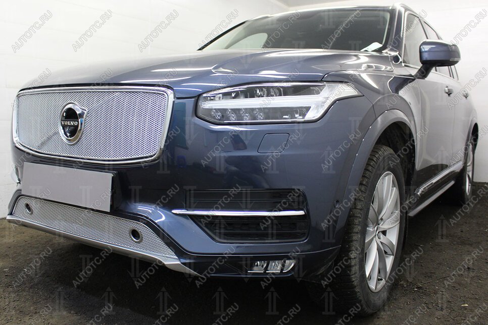 2 699 р. Защита радиатора (с парктроником) Стрелка11 Стандарт  Volvo XC90  L (2015-2019) дорестайлинг (хром)  с доставкой в г. Калуга