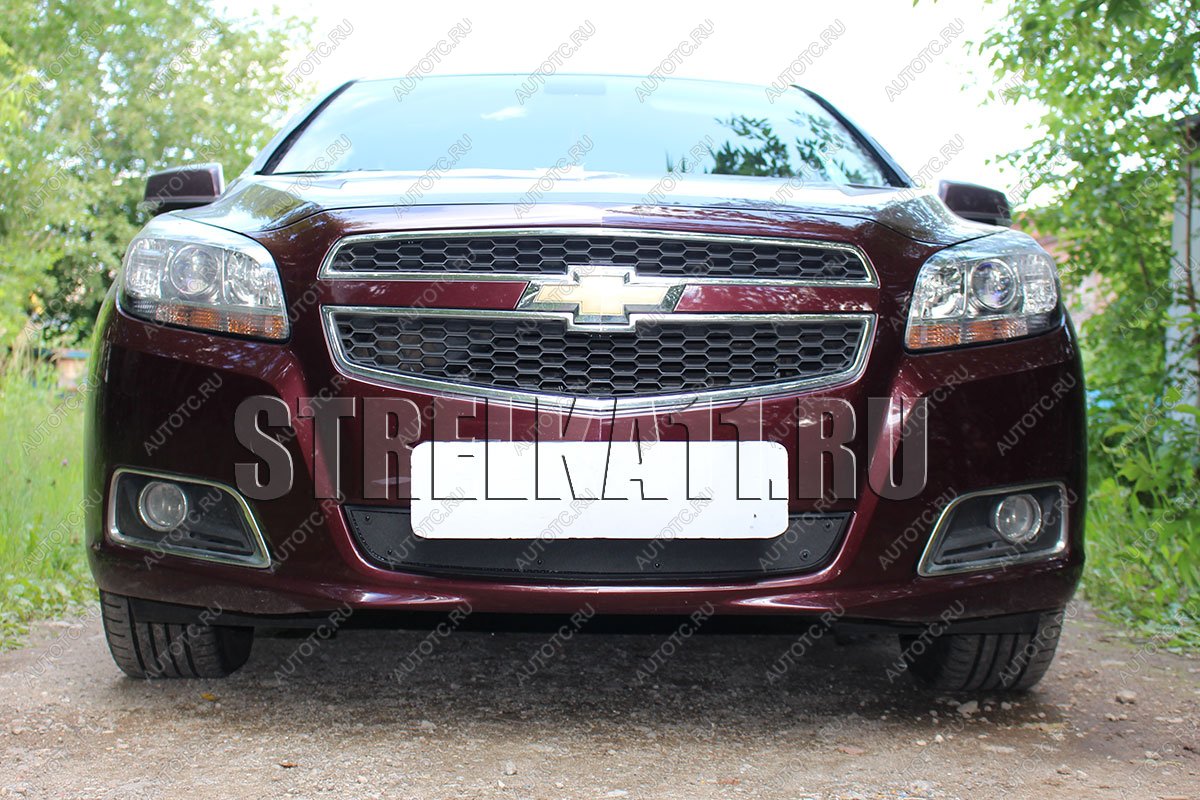 599 р. Зимняя заглушка решетки радиатора Стрелка11 Chevrolet Malibu 7 (2008-2012) (черная)  с доставкой в г. Калуга