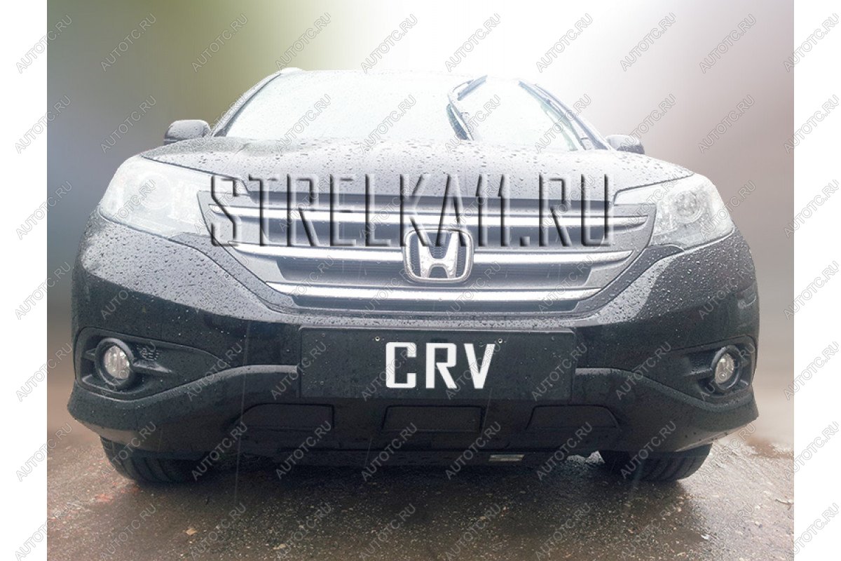 599 р. Зимняя заглушка решетки радиатора Стрелка11  Honda CR-V  RM1,RM3,RM4 (2012-2015) дорестайлинг (черная)  с доставкой в г. Калуга