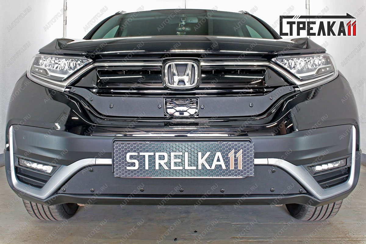 899 р. Зимняя заглушка решетки радиатора (верх 2 части) Стрелка11  Honda CR-V  RW,RT (2019-2022) рестайлинг (черная)  с доставкой в г. Калуга