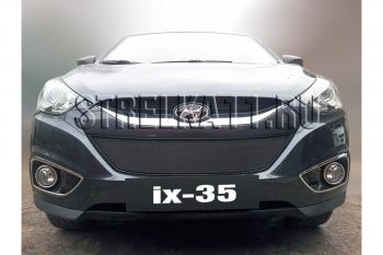 599 р. Зимняя заглушка решетки радиатора Стрелка11 Hyundai IX35 LM дорестайлинг (2009-2013) (черная)  с доставкой в г. Калуга. Увеличить фотографию 2