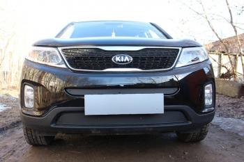 599 р.  Зимняя заглушка решетки радиатора (низ) Стрелка11   KIA Sorento  XM (2012-2015) рестайлинг (черная)  с доставкой в г. Калуга. Увеличить фотографию 1