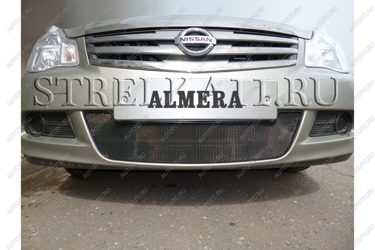 599 р. Зимняя заглушка решетки радиатора Стрелка11 Nissan Almera седан G15 (2012-2019) (черная)  с доставкой в г. Калуга