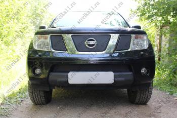 Зимняя заглушка решетки радиатора (верх) Стрелка11  Navara  2 D40, Pathfinder  R51  (черная)