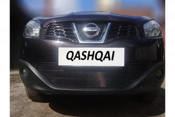 599 р. Зимняя заглушка решетки радиатора Стрелка11  Nissan Qashqai  1 (2010-2013) J10 рестайлинг (черная)  с доставкой в г. Калуга. Увеличить фотографию 2