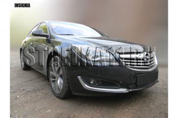 599 р. Зимняя заглушка решетки радиатора Стрелка11 Opel Insignia A рестайлинг седан (2013-2017) (черная)  с доставкой в г. Калуга. Увеличить фотографию 3