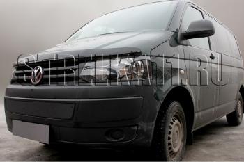 599 р. Зимняя заглушка решетки радиатора Стрелка11 Volkswagen Caravelle T5 рестайлинг (2009-2015) (черная)  с доставкой в г. Калуга. Увеличить фотографию 1