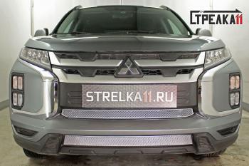 4 099 р. Защита радиатора низ Стрелка11 PREMIUM  Mitsubishi ASX (2019-2024) 3-ий рестайлинг (хром)  с доставкой в г. Калуга. Увеличить фотографию 1