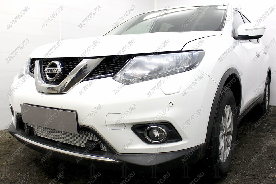 4 999 р. Защита радиатора (с парктроником) Стрелка11 PREMIUM  Nissan X-trail  3 T32 (2013-2018) дорестайлинг (хром)  с доставкой в г. Калуга