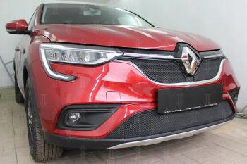 7 299 р.  Защита радиатора (верх, 2 части) Стрелка11 PREMIUM Renault Arkana (2019-2024) (черная)  с доставкой в г. Калуга. Увеличить фотографию 1