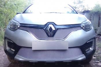 5 399 р. Защита радиатора (низ) Стрелка11 PREMIUM  Renault Kaptur (2016-2024) дорестайлинг, рестайлинг (хром)  с доставкой в г. Калуга. Увеличить фотографию 2