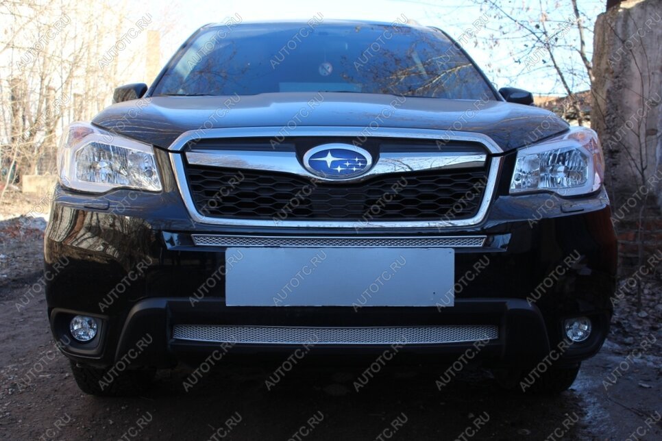 3 699 р. Защита радиатора (низ) Стрелка11 PREMIUM Subaru Forester SJ дорестайлинг (2012-2016) (хром)  с доставкой в г. Калуга