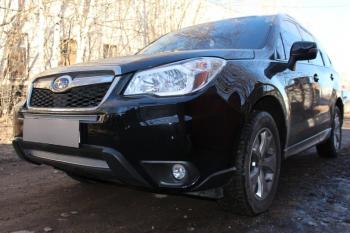 3 699 р. Защита радиатора (низ) Стрелка11 PREMIUM Subaru Forester SJ дорестайлинг (2012-2016) (хром)  с доставкой в г. Калуга. Увеличить фотографию 2