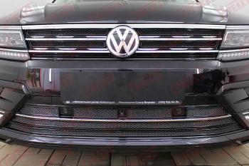 10 799 р. Защита радиатора (верх) Стрелка11 Премиум Volkswagen Tiguan Mk2 дорестайлинг (2016-2020) (черная)  с доставкой в г. Калуга. Увеличить фотографию 1