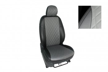 Чехлы для сидений Seintex (экокожа) Ромб Chevrolet Cobalt седан дорестайлинг (2011-2016)  (черно-серый)