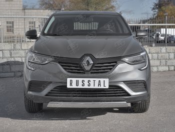 9 649 р. Защита переднего бампера (Ø75x42 мм, нержавейка) Russtal  Renault Arkana (2019-2024)  с доставкой в г. Калуга. Увеличить фотографию 1