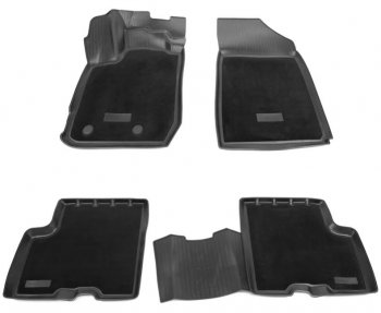 Комплект комбинированых ковриков в салон с повышенной износостойкостью Unidec (полиуретан, текстиль) Renault Arkana (2019-2024)  (Черный)