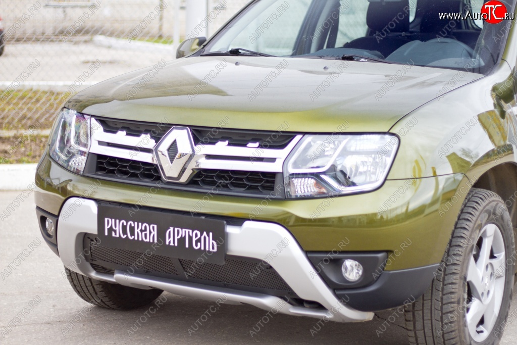 2 299 р. Защитная сетка решетки переднего бампера РА  Renault Duster  HS (2015-2021)  с доставкой в г. Калуга