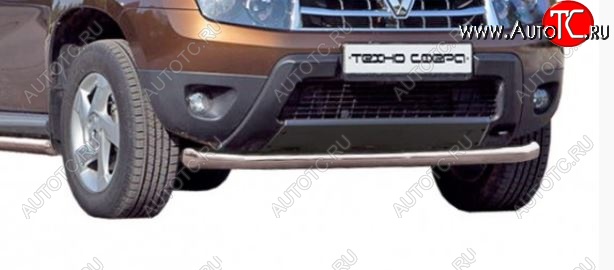 6 849 р. Защита переднего бампера ТехноСфера (Техно Сфера) (Сталь с покрытием, d63.5 mm)  Renault Duster  HS (2015-2021) (цвет: Серебристый)  с доставкой в г. Калуга