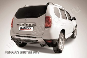 4 999 р. Защита задняя Slitkoff  Renault Duster  HS (2015-2021) (Цвет: серебристый)  с доставкой в г. Калуга. Увеличить фотографию 1