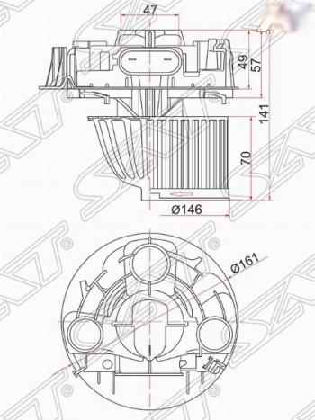 Мотор отопителя салона (W/O A/C) SAT Renault Duster HS дорестайлинг (2010-2015)