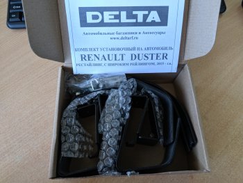 2 999 р. Крепления поперечин к рейлингам DELTA  Nissan Terrano  D10 (2013-2022), Renault Duster  HS (2015-2021) (Черный)  с доставкой в г. Калуга. Увеличить фотографию 3