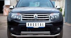 13 549 р. Одинарная защита переднего бампера диаметром 63 мм (4x4) Russtal  Renault Duster  HS (2010-2015)  с доставкой в г. Калуга. Увеличить фотографию 1