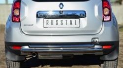 14 599 р. Защита заднего бампера (2 трубы Ø42 мм, нержавейка) Russtal  Renault Duster  HS (2010-2015)  с доставкой в г. Калуга. Увеличить фотографию 1