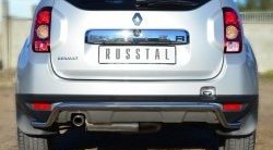 Защита заднего бампера (Ø42 мм волна, нержавейка, 4х4) Russtal Renault (Рено) Duster (Дастер)  HS (2010-2015) HS дорестайлинг