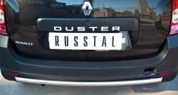 10 399 р. Защита заднего бампера (Ø42 мм, нержавейка, 4х2) Russtal  Renault Duster  HS (2010-2015)  с доставкой в г. Калуга. Увеличить фотографию 1