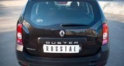 15 649 р. Защита заднего бампера (Ø75х42 мм, нержавейка) Russtal  Renault Duster  HS (2010-2015)  с доставкой в г. Калуга. Увеличить фотографию 1
