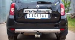 15 649 р. Защита заднего бампера (Ø75х42 мм, нержавейка, 4х4) Russtal  Renault Duster  HS (2010-2015)  с доставкой в г. Калуга. Увеличить фотографию 1