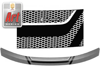 2 259 р. Дефлектор капота CA-Plastiс  Renault Duster  HS (2010-2015) (Серия Art черная)  с доставкой в г. Калуга. Увеличить фотографию 1
