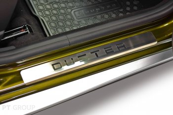 2 299 р. Пороги накладки в проем дверей Petroil Tuning  Renault Duster  HS (2010-2021) (Нержавейка)  с доставкой в г. Калуга. Увеличить фотографию 3