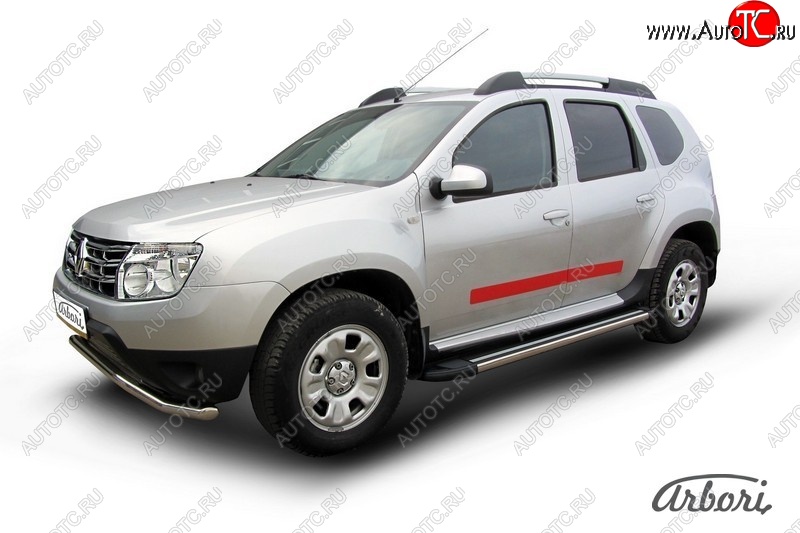 12 509 р. Порожки для ног Arbori Luxe Black Renault Duster HS дорестайлинг (2010-2015)  с доставкой в г. Калуга