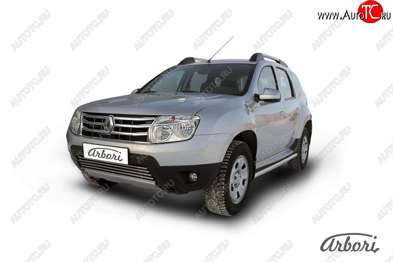 14 759 р. Защита штатных порогов Arbori (нержавейка, d57 mm). Renault Duster HS дорестайлинг (2010-2015)  с доставкой в г. Калуга