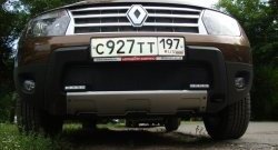 2 099 р. Сетка (с вырезами под ДХО) на бампер Russtal (черная) Renault Duster HS дорестайлинг (2010-2015)  с доставкой в г. Калуга. Увеличить фотографию 2