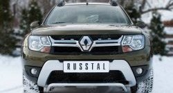 11 449 р. Защита переднего бампера (Ø42 мм волна, нержавейка) Russtal  Renault Duster  HS (2015-2021)  с доставкой в г. Калуга. Увеличить фотографию 1