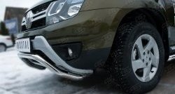12 999 р. Защита переднего бампера (Ø63 мм волна, нержавейка) Russtal  Renault Duster  HS (2015-2021)  с доставкой в г. Калуга. Увеличить фотографию 3
