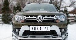 12 999 р. Одинарная защита переднего бампера диаметром 63 мм (рестайлинг) Russtal Renault Duster HS рестайлинг (2015-2021)  с доставкой в г. Калуга. Увеличить фотографию 1