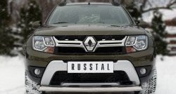15 999 р. Защита переднего бампера (Ø75х42 мм, нержавейка) Russtal  Renault Duster  HS (2015-2021)  с доставкой в г. Калуга. Увеличить фотографию 1